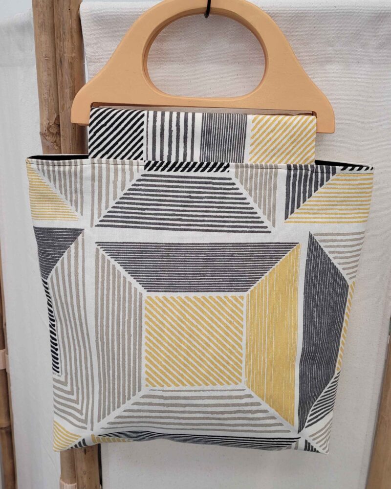 bolso, bolso con asas, bolso con asas de madera