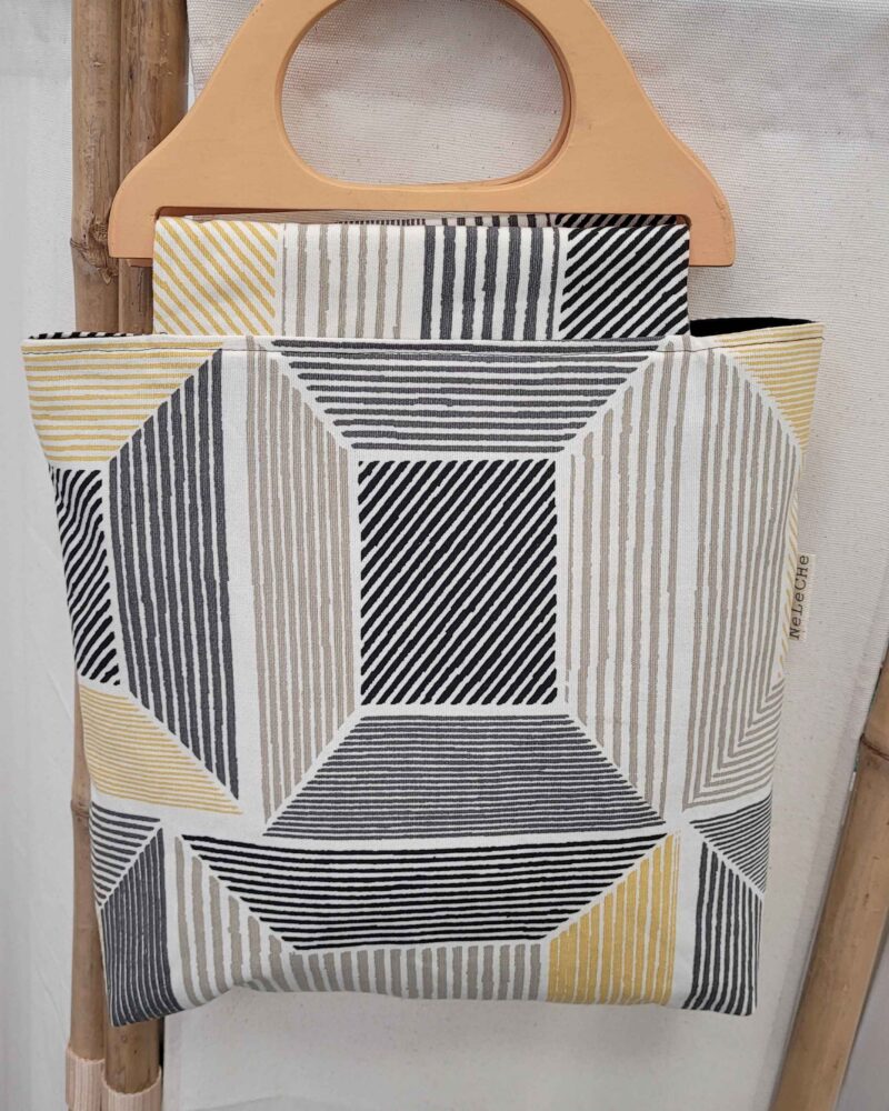 bolso, bolso con asas, bolso con asas de madera