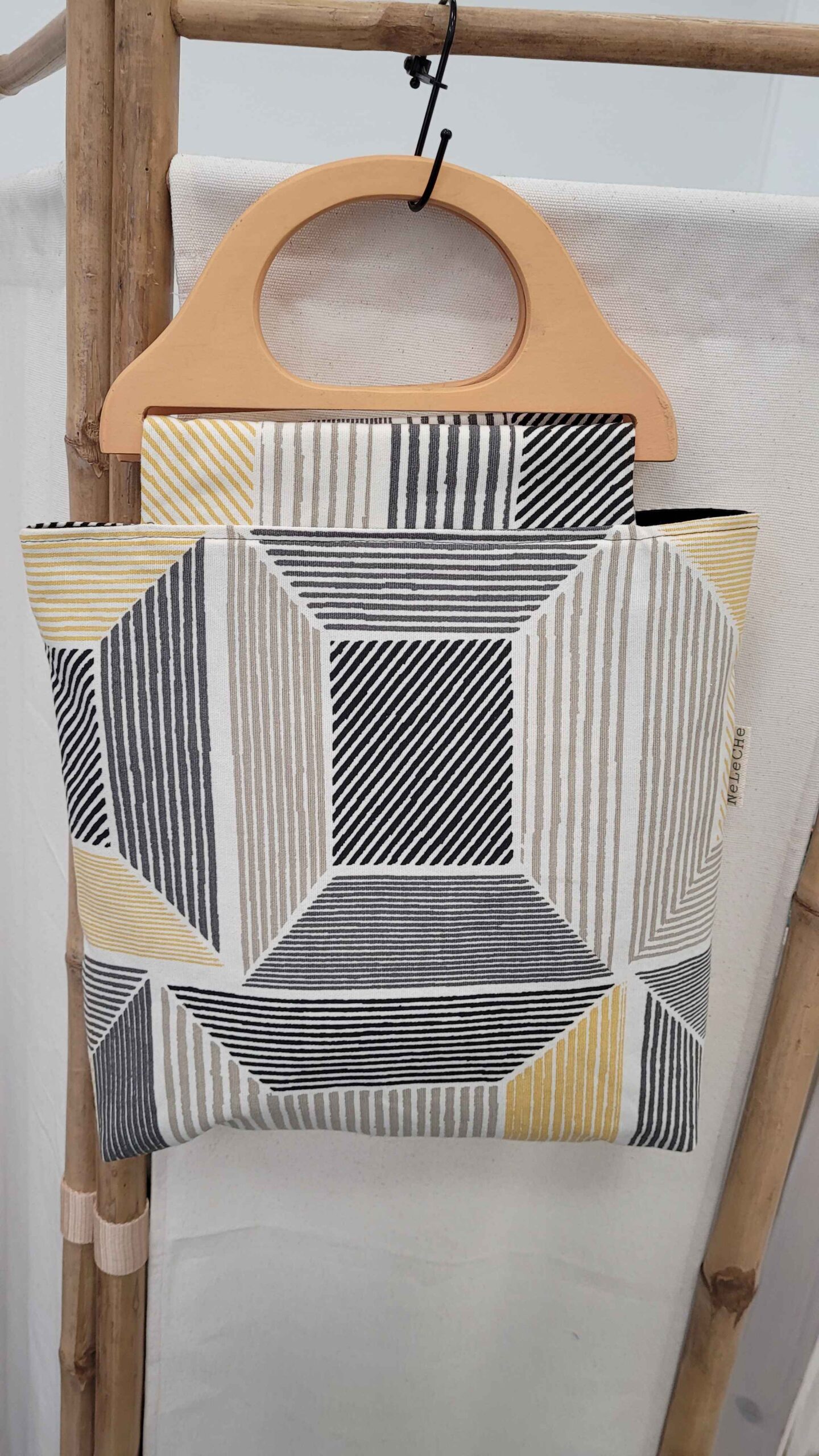 bolso, bolso con asas, bolso con asas de madera