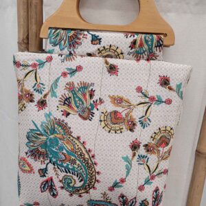 bolso, bolso con asas, bolso con asas de madera