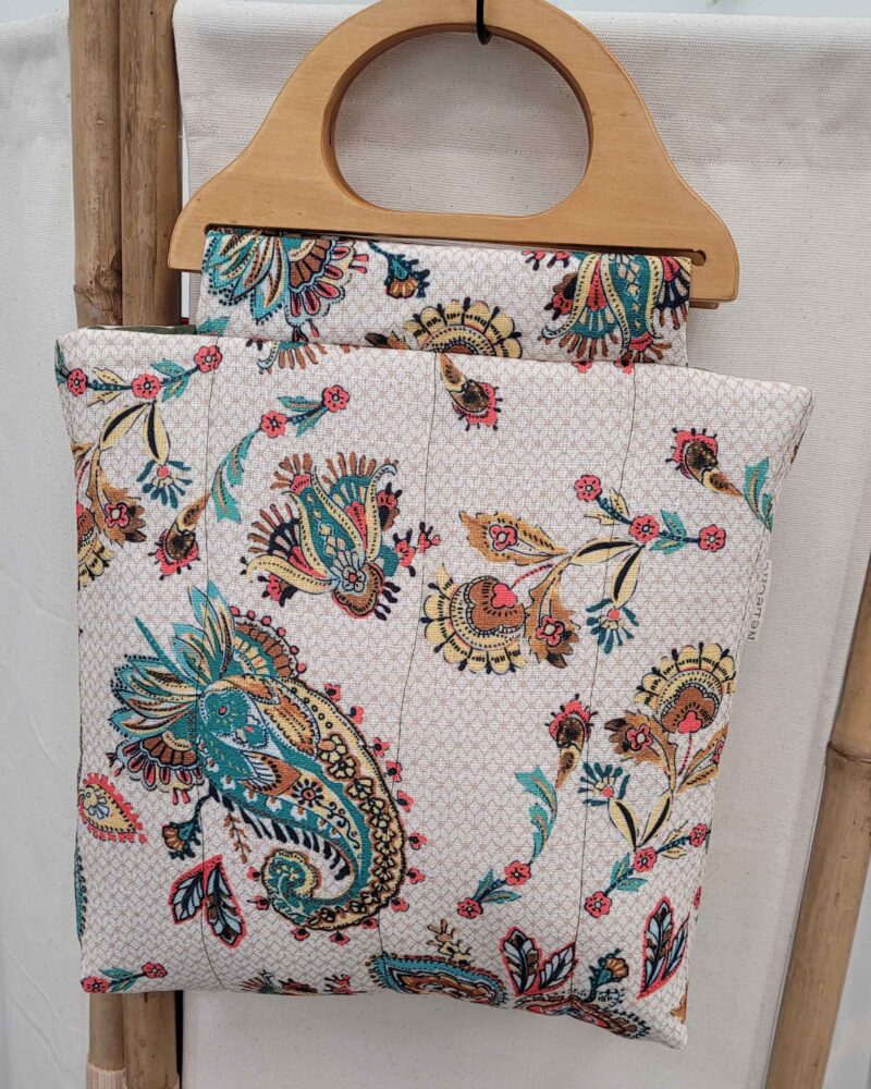 bolso, bolso con asas, bolso con asas de madera