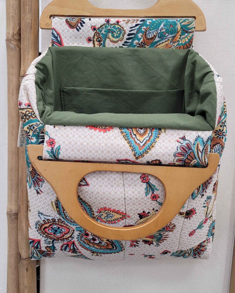 bolso, bolso con asas, bolso con asas de madera