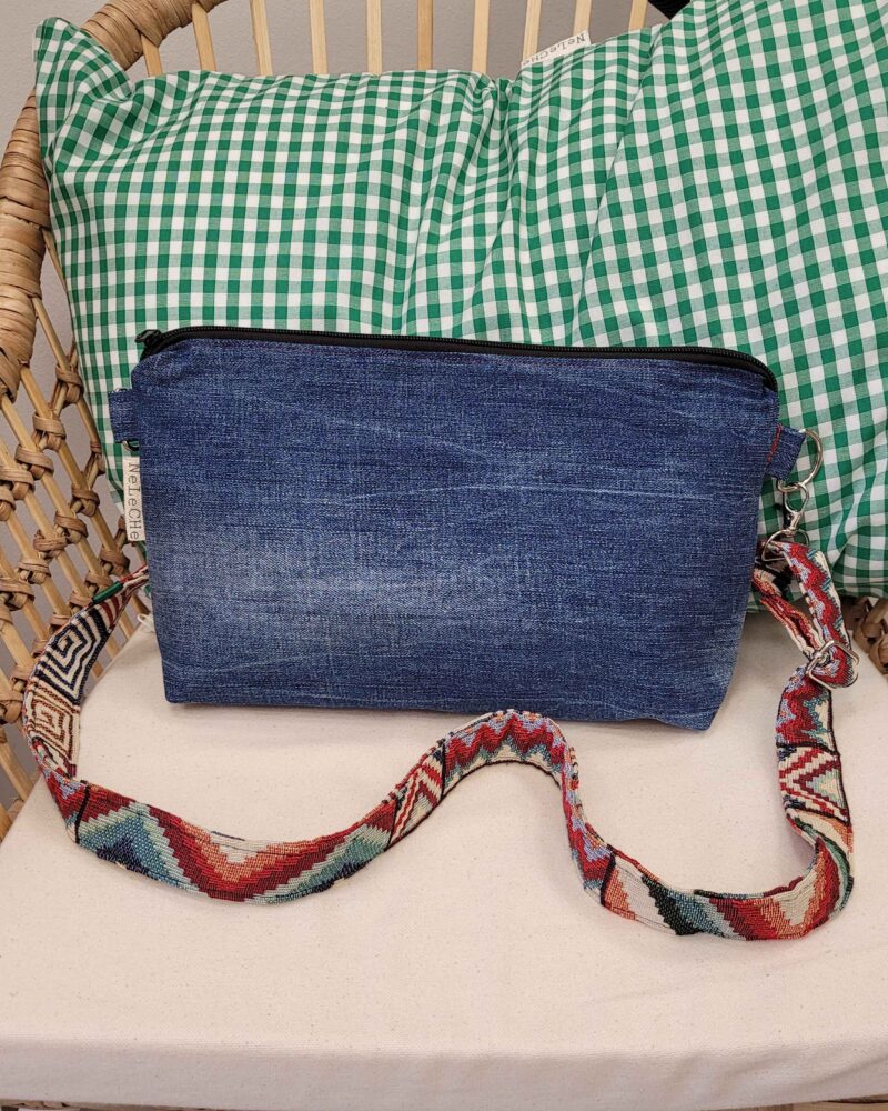 bolso, bolso bandolera, bolso cruzado, vaquero reciclado
