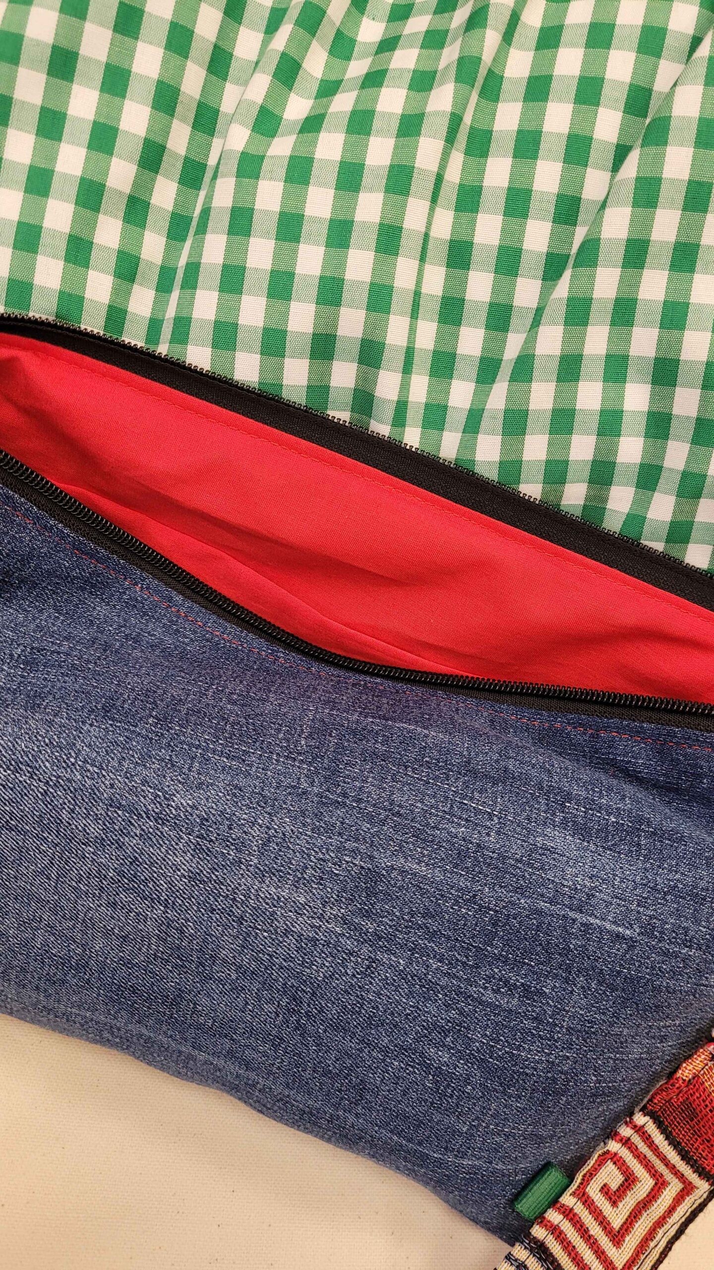 bolso, bolso bandolera, bolso cruzado, vaquero reciclado